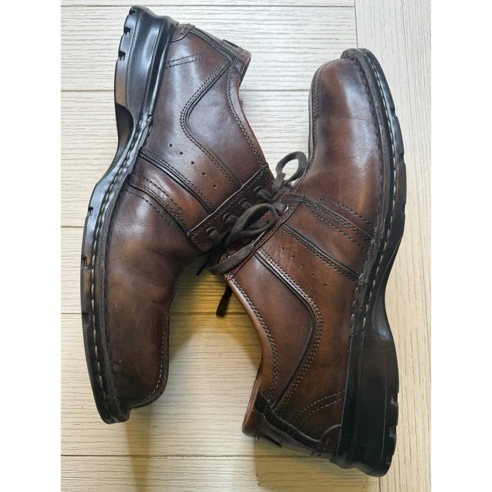 CLARKS Touareg 70852 Mens Brown Chestnut‎ Leather Casual Oxford Shoes Size 12 M